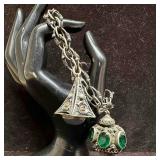 Chalcedony and Faux Green Glass Stone Charms 800 S