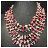 Pink and Purple MOP Abalone Shell Multi Strand Cho