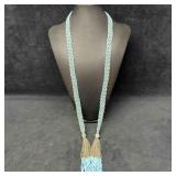 Murano Venetian Lamp Work Art Glass Light Blue Bea