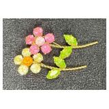 Signed Nolan Miller Flower Buddies Two Dainty Broo