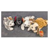 4 Beanie Babies Dogs Nanook Butch Gigi Bernie