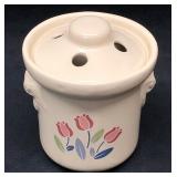 Vintage 1987 Stoneware Potpourri Jar w/ Vented Lid