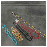 Costume Jewelry Plastic Bead Necklace and Earrings