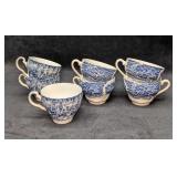 7 Vintage Liberty Blue Coaching Scenes China Flat