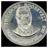 Teddy Roosevelt Sterling Silver Presidential Coin