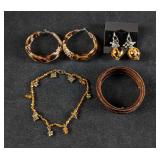 Brown Bracelet and Earring Sets