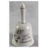 Papel 25th Wedding Anniversary Porcelain Bell