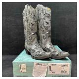 Corral Metallic Silver Black Inlay Rhinestone Acce