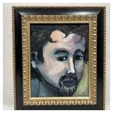Original Oil on Canvas Portrait of a Bearded Man S