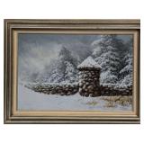 Framed Harold Johnsen Original Oil On Canvas Snow
