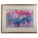 Vintage Framed Gail Symon Print Floral Still Life