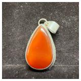 Sterling 925 Silver Carnelian Gemstone Tear Drop P
