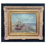 Textured Canvas Print Vincent Van Gogh Fishing Boa