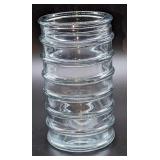Vintage Clear Glass Ribbed Vase