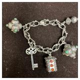 800 Silver City of Fort Worth Key and Stone Charm