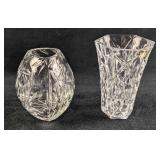 Two Vintage Small Crystal Vases Luminarc