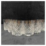 Cut Crystal Diamond Fan Motif Crystalware Double O