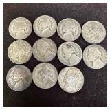 Lot of 11 Jefferson War Nickels 1942-1945 P and D