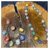 Venetian Murano Lamp Work Glass Multi Colored Roun