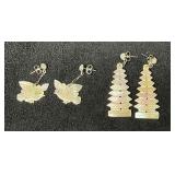 Vintage Mother Of Pearl Hand Carved Pagoda & Bird