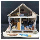 Large Lighted Rotating Miniature Dollhouse with Su