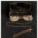 1910s Pince-Nez Reading Glasses 14k Gold