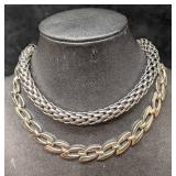 Napier And Monet Silver Tone Choker Necklaces