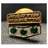 14k Gold Emerald Martin Marietta Service Pin