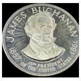 James Buchanan Sterling Silver Presidential Coin
