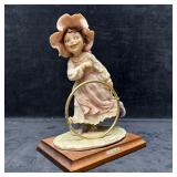 G. Armani Girl with Hoop Figural Sculpture Wooden