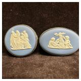 Wedgwood Blue Jasperware Neoclassical Sterling Sil