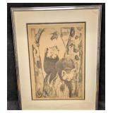 Framed S&N Warren Cutler Lesser Red Pandas Print R