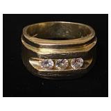 Vintage Men's 14K Gold Channel-Set Diamond Ring