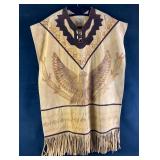 Navajo Style Leather/Suede Poncho JB