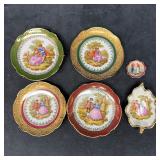 Limoges France Decorative Mini Plate Set Six Plate