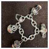 Carnelian Silver 800 Gemstone Charm Mariner Chain