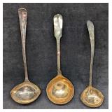 3 Vintage Silver Plated Ladles