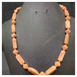 Peach Pink Orange Colored Glass Beaded Costume Jew