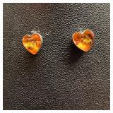 Sterling Silver Miniature Flowers in Resin Heart E