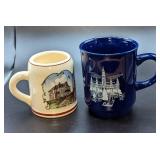 2 Vintage Ceramic Souvenir Mugs Mozart Pepperell