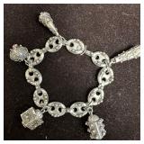 Red Coral Black Onyx Carnelian Silver 800 Mariner