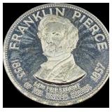 Franklin Pierce Sterling Silver Presidential Coin