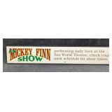 Mickey Finn Show Sea World Theme Park Sign Prop