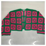 Davi and Dani Crochet Granny Square Cardigan Pink