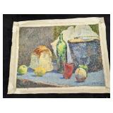 Vintage Original Acrylic On Canvas Food & Drink