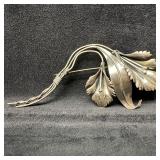 Large Sterling Silver Flower Floral Brooch Silverw