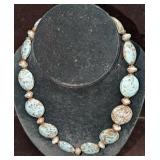 Vintage Italian Murano Blue And Gold Art Glass Bea