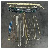 Gold Tone Beaded and Costume Jewelry Mix Lot of Vi