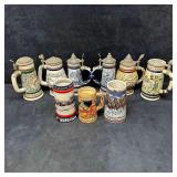 Nine Vintage German Ceramarte Brazil Lidded Emboss