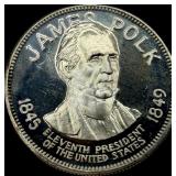 James K Polk Sterling Silver Presidential Coin